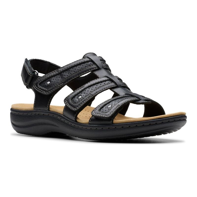 クラークス レディース シューズ サンダル レザー Clarks Laurieann Ivy Womens Leather Sandals Black ブラック
