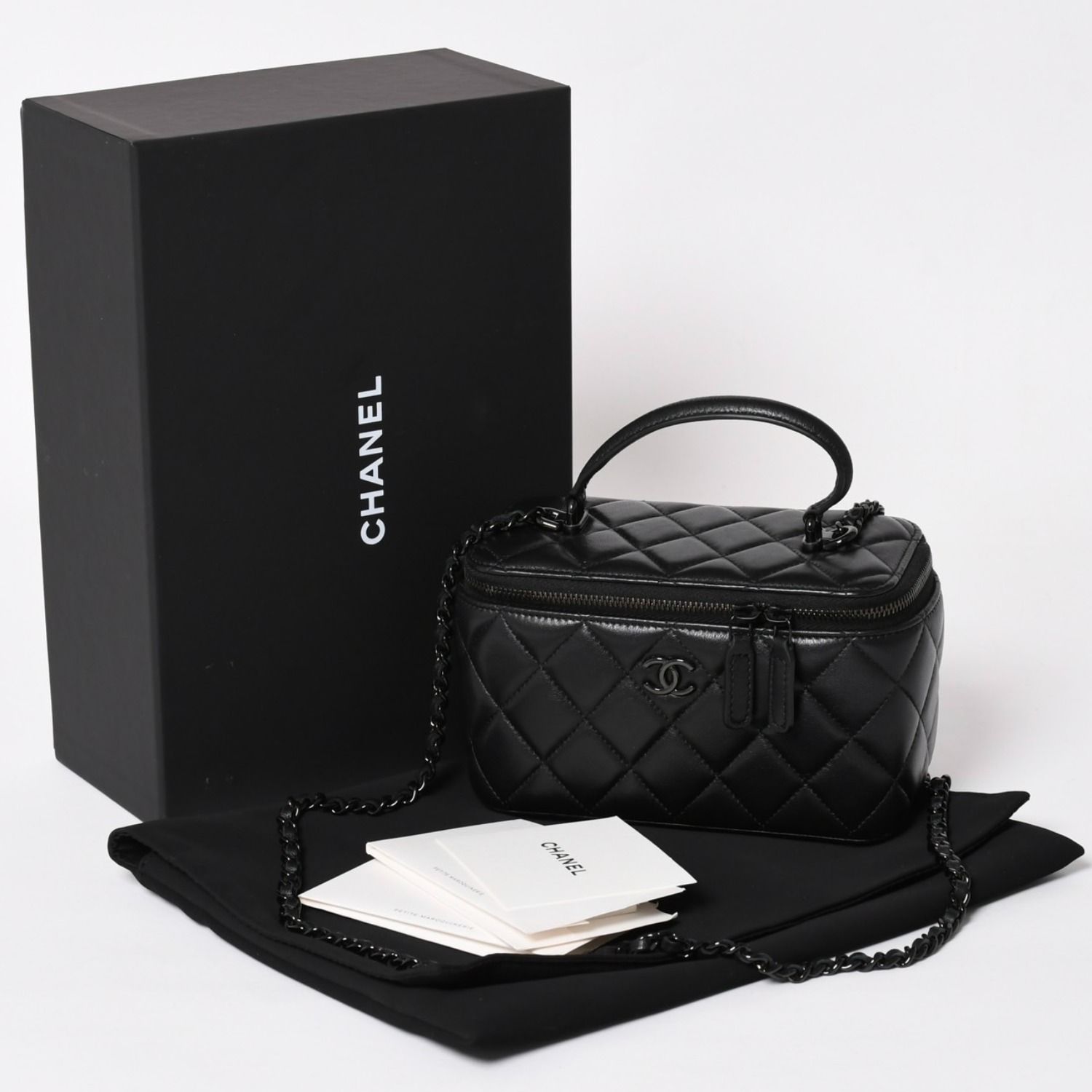 極美品 CHANEL シャネル SO BLACK ソーブラック ヴァニティ チェーン