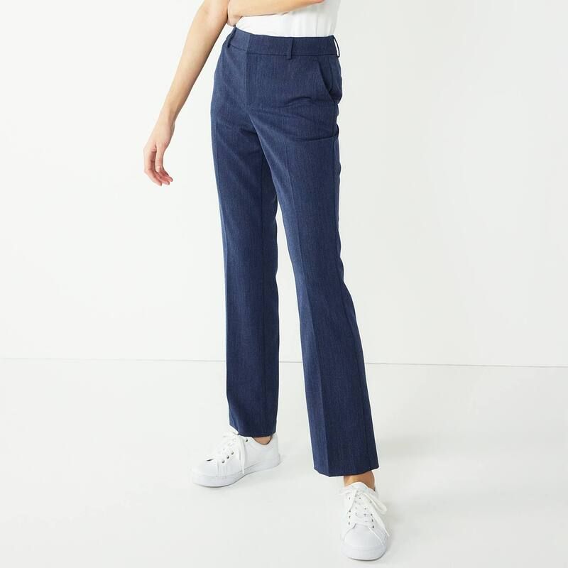 ナインウェスト レディース ボトムス カジュアルパンツ ブーツカット ブーツ Womens Nine West Barely Bootcut Pant Heather Navy ヘザー