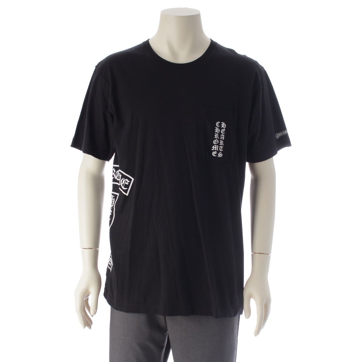 クロムハーツ コットン サイドTスクロール 長袖シャツ ブラック L【中古】