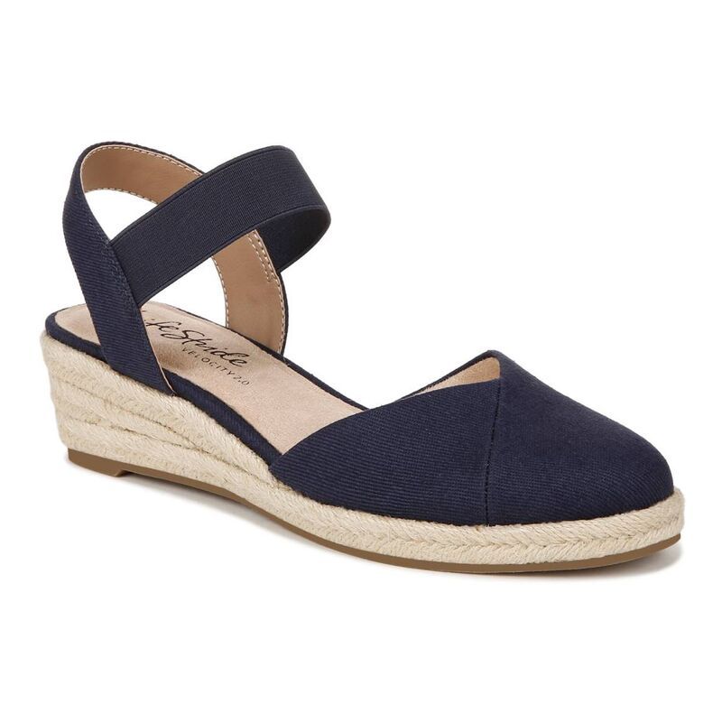 ライフストライド レディース シューズ サンダル LifeStride Kimmie Womens Espadrille Wedges Lux Navy ネイビー