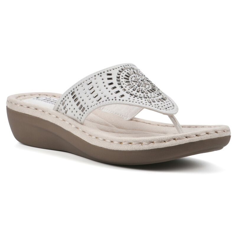 クリフバイホワイトマウンテン レディース シューズ サンダル Cliffs By White Mountain Cienna Womens Thong Sandals White Fabric ホワイ