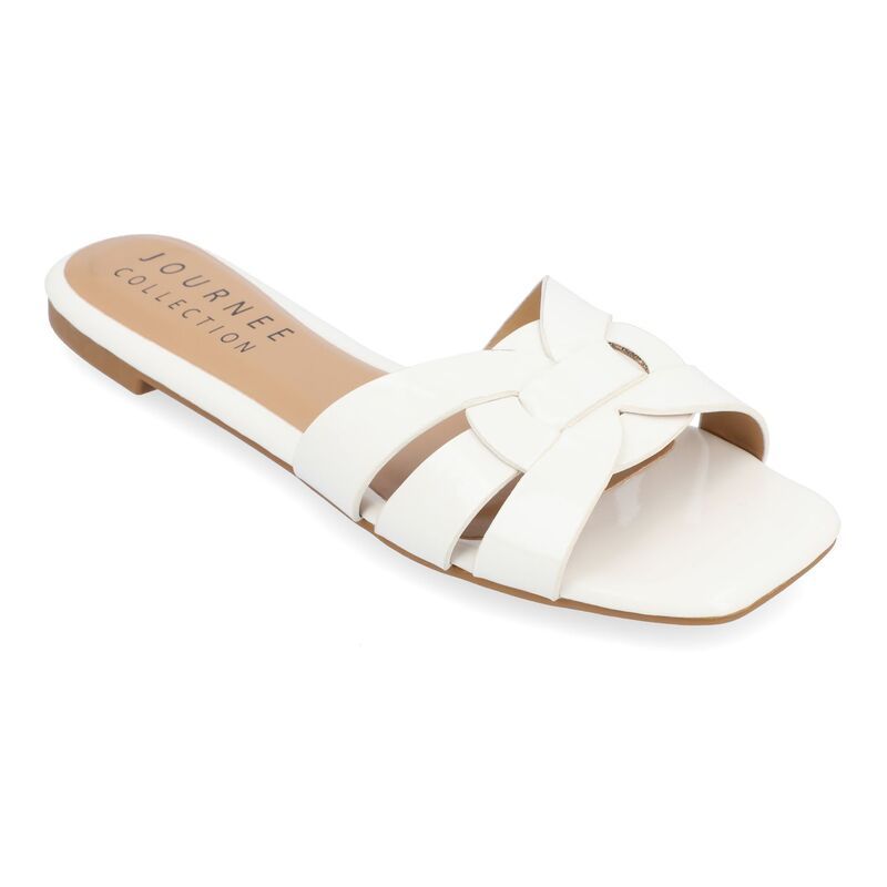 ジュルネ コレクション レディース シューズ サンダル Journee Collection Arrina Womensquare Toe Sandals White ホワイト