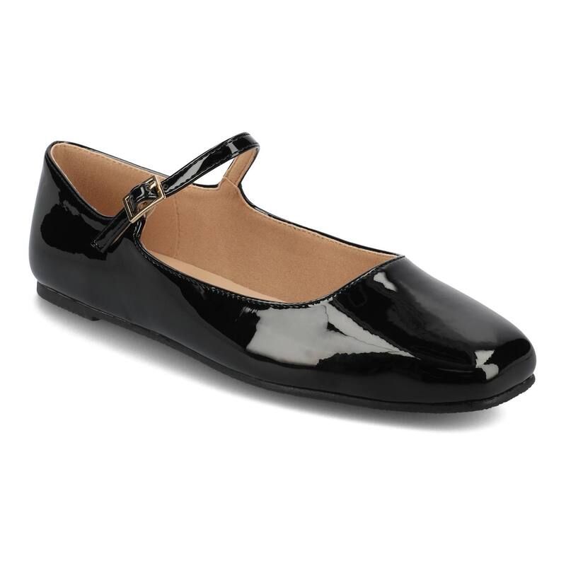 ジュルネ コレクション レディース シューズ サンダル Journee Collection Carrie Womens Mary Jane Flats Black Patent ブラック