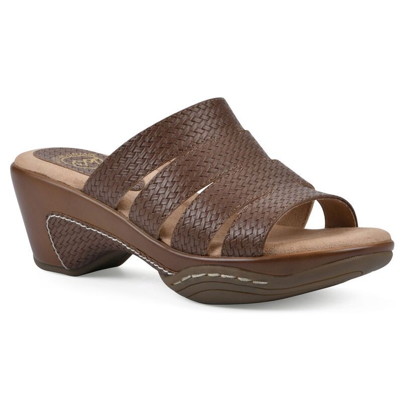 ホワイトマウンテン レディース シューズ サンダル White Mountain Valora WomenslipOn Clog Sandals Brown Woven ブラウン