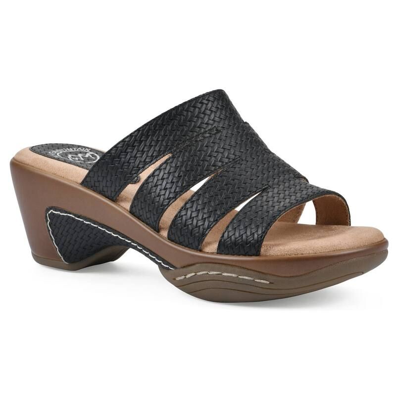 ホワイトマウンテン レディース シューズ サンダル White Mountain Valora WomenslipOn Clog Sandals Black Metallic Woven ブラック