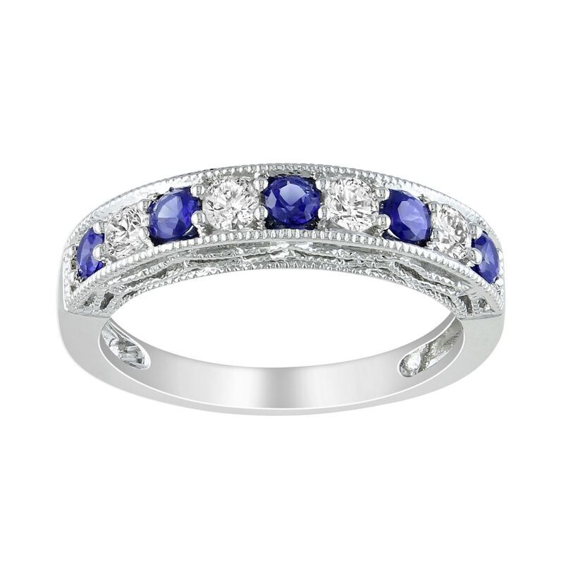 ステラ グレース レディース アクセサリー リング Stella Grace Sterling Silver LabCreated Blue and White Sapphire Stack Ring