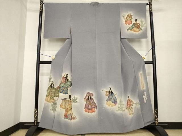平和屋着物●友禅師・京の名工・伝統工芸士・樽本伊勢蔵 　訪問着　能　暈し染め　金彩　正絹　逸品　AABI8207ck