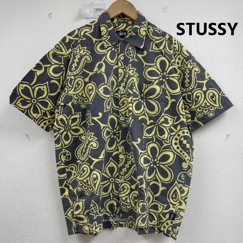 ステューシー 90s 00s USA製 紺タグ コットン 総柄 花柄 アロハ シャツ 半袖 メンズ S ISItems【USED】【古着】【中古】50161214