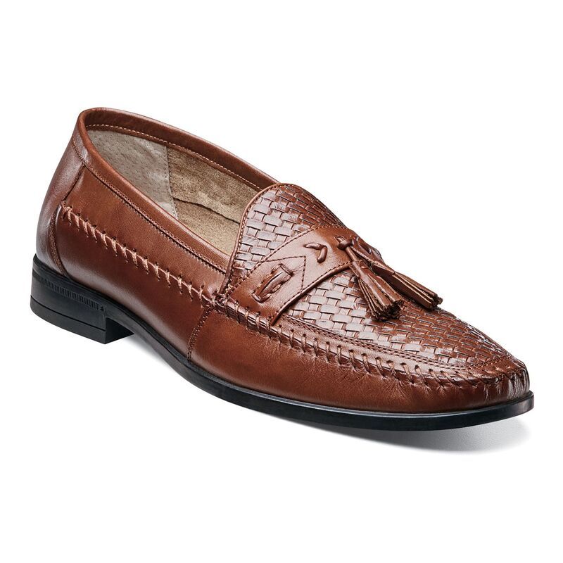 ノンブッシュ メンズ シューズ スリッポン・ローファー Nunn BushR Strafford Woven Men slipon Tasseloafer Cognac
