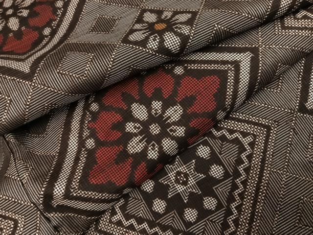 平和屋着物●本場大島紬　龍郷絣　正絹　逸品　AABI8587ph