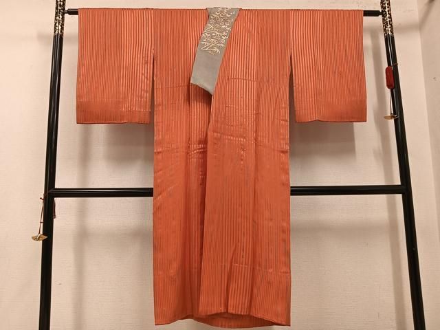 平和屋着物●長襦袢　無双仕立て　絞り　間道　半衿刺繍　正絹　逸品　AABI8604ph