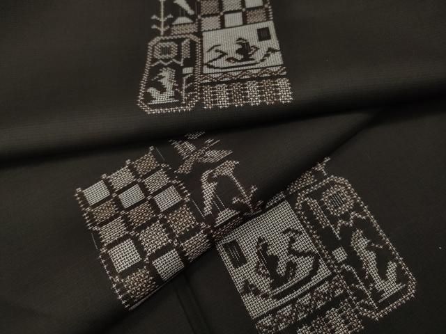 平和屋着物●本場大島紬　9マルキ　地空き　壁画文様　ほていや扱い　正絹　逸品　CABG5561ut
