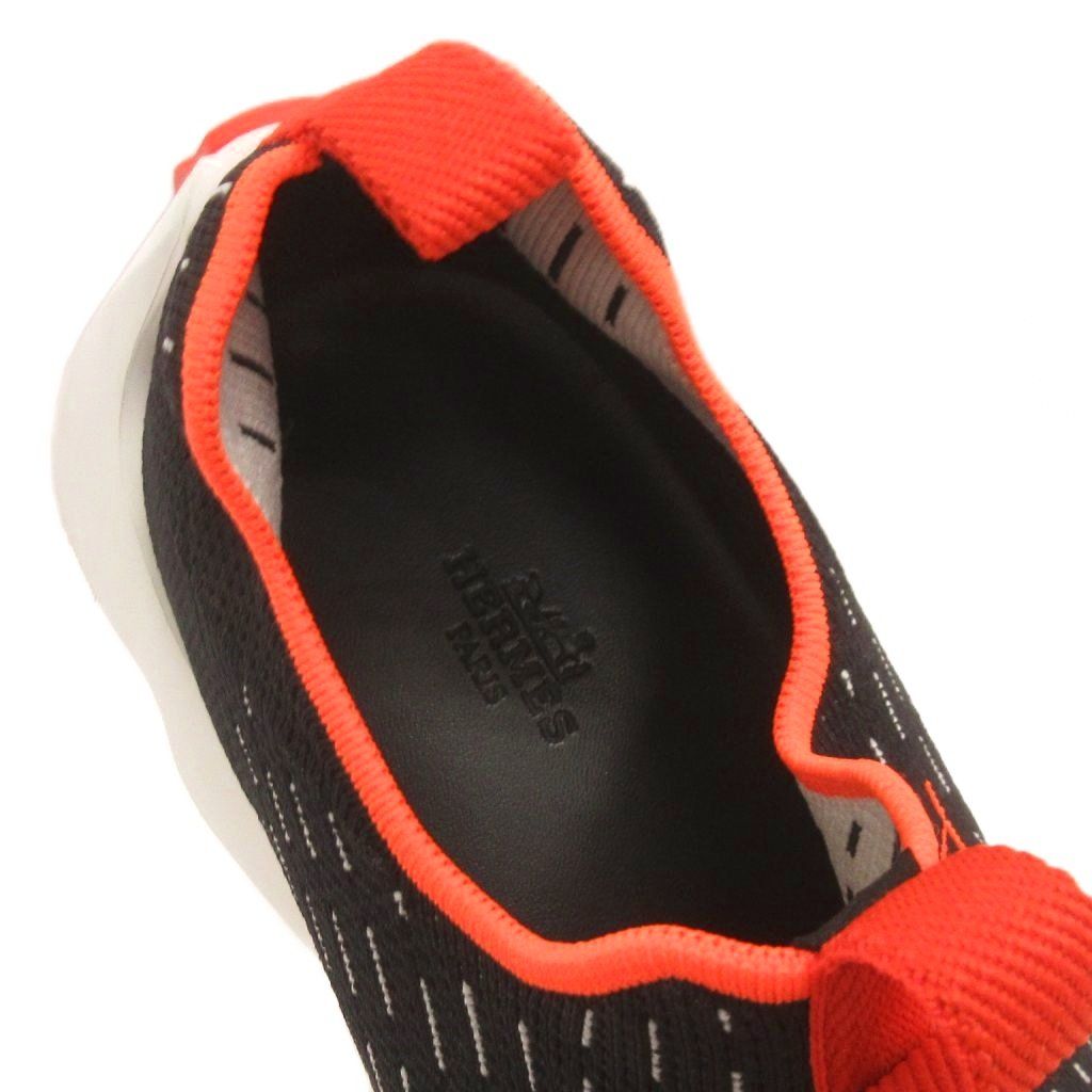エルメス HERMES Hロゴ エクレール ニット スニーカー ローカット 黒