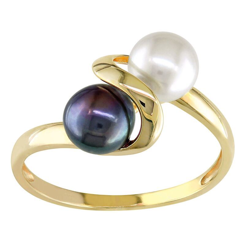 ステラ グレース レディース アクセサリー リング Stella Grace 10k Goldyed Black White Freshwater Cultured Pearl Ring 10k Go