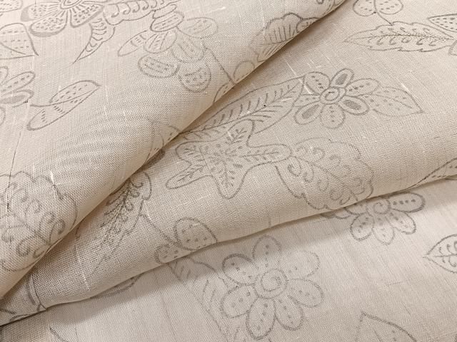 平和屋着物＊夏物　絹芭蕉　草花文 　正絹　逸品　未使用　CABI3651xi