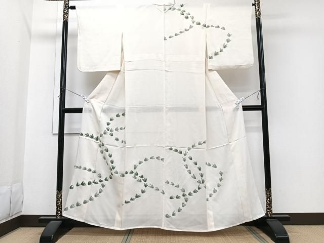 平和屋着物＊夏物　訪問着　絽　手描き　草花文　正絹　逸品　CABI3656xi