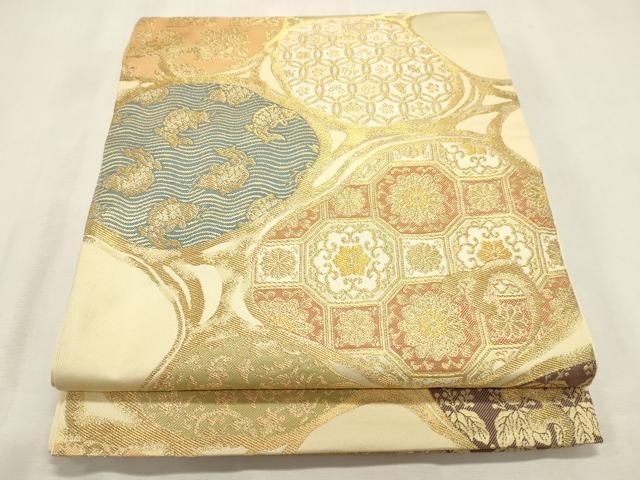 平和屋着物●六通柄　本袋帯　篠粋　名物裂　金糸　正絹　逸品　CABI7210dy