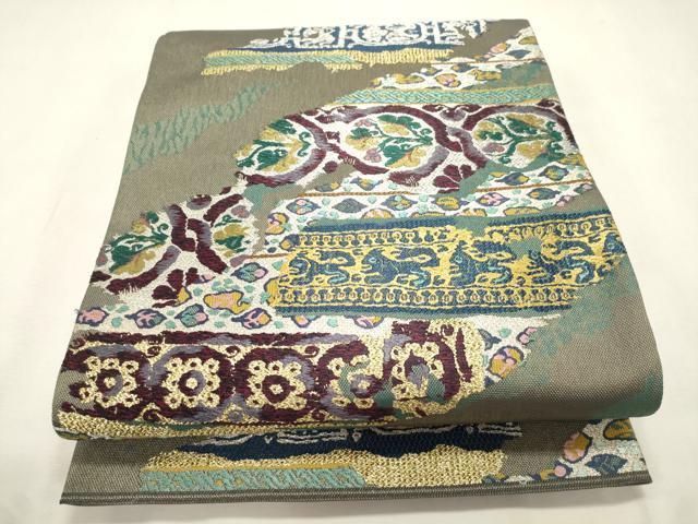 平和屋着物●六通柄袋帯　花井道長　コプトコレクション　金銀糸　正絹　逸品　CABI7213dy