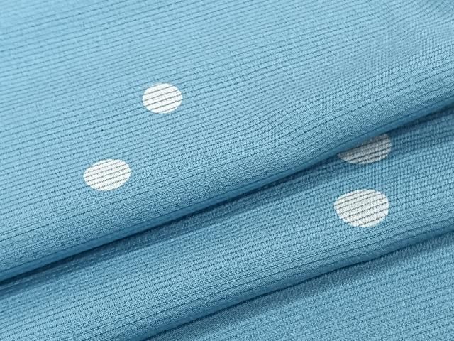 平和屋着物＊夏物　小紋　絽縮緬　ドット柄　正絹　逸品　CABI3671xi