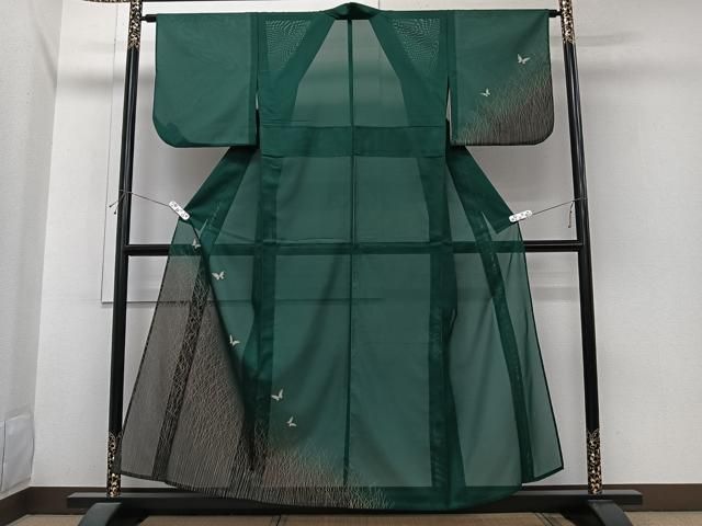平和屋着物＊夏物　訪問着　絽　舞蝶文　金彩　洗える着物　CABI3695xi