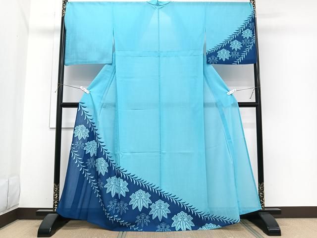 平和屋着物＊夏物　訪問着　紗　草花文　洗える着物　CABI3698xi