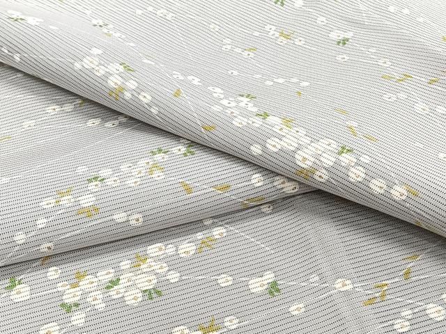 平和屋着物＊夏物　小紋　絽　芝草花文　正絹　逸品　CABI3727xi