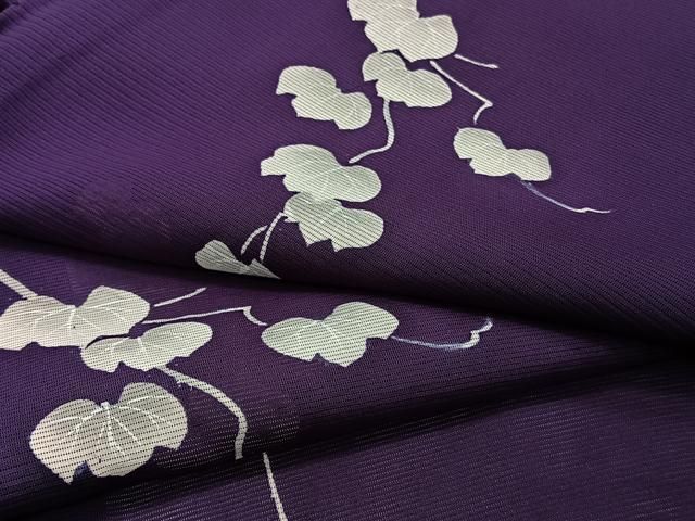 平和屋着物＊夏物　小紋　絽　蔦の葉文　正絹　逸品　CABI3730xi