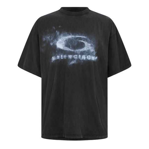 バレンシアガ メンズ トップス Tシャツ ロゴ Balenciaga Mens Bal Washed Logo TShirt Washed Black ブラック