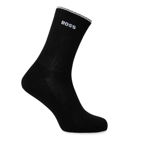 ボス メンズ アンダーウェア 靴下 Boss Mens Rib Stripe Quarter Socks Miscellaneous ストライプ