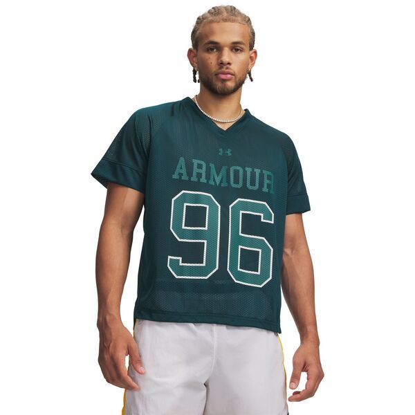 アンダーアーマー メンズ トップス シャツ メッシュ ジャージー Under Armour Mens Mesh Varsity Jersey Arden GreenRack GreenWhite ホワ