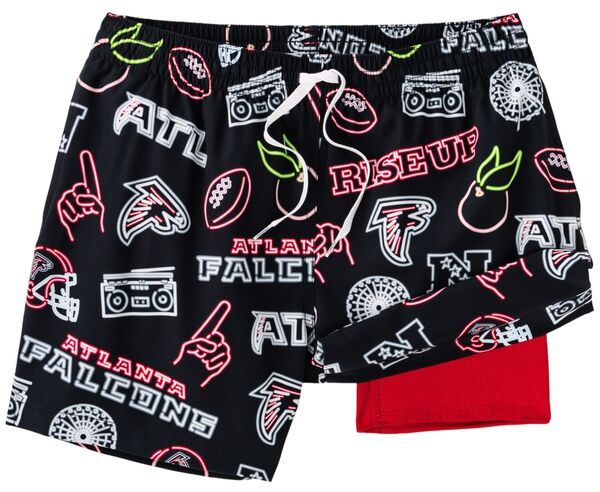チャビーズ メンズ 水着 ハーフパンツ・ショーツ Chubbies Adult Atlanta Falcons Neon Medium Red 55 Lined Swim Trunks NoColor