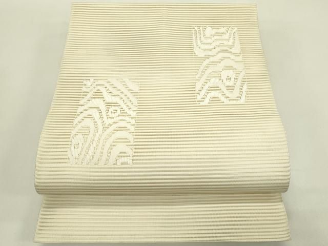 平和屋着物＊夏物　八寸名古屋帯　絽綴れ　幾何学文様　正絹　逸品　CABI5248rv