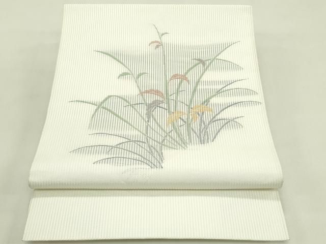 平和屋着物＊夏物　八寸名古屋帯　草木文　CABI5249rv