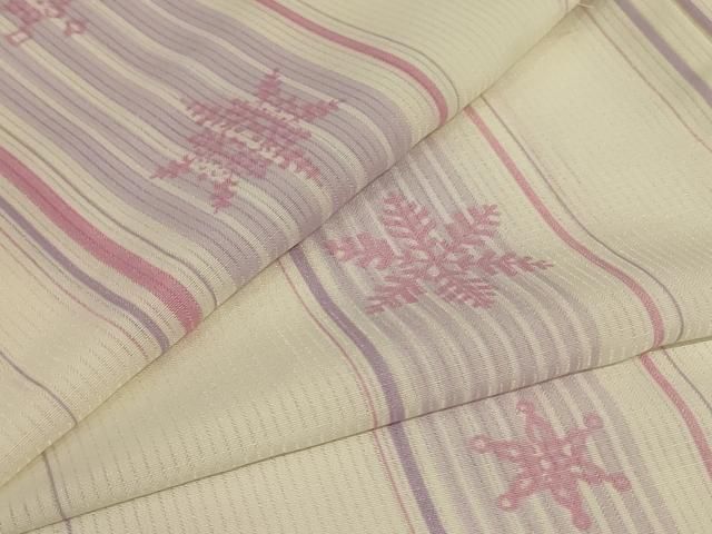 平和屋着物＊夏物　小紋　紗　結晶　洗える着物　AABJ8060jd