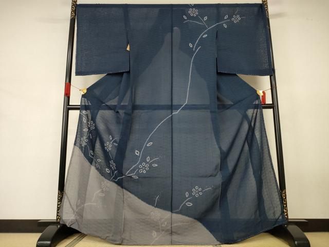 平和屋着物＊夏物　訪問着　紗紬　絞り　枝花文　仮絵羽　正絹　逸品　未使用　AABJ8061jd