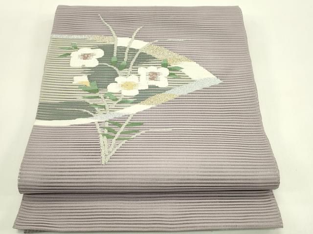 平和屋着物＊夏物　八寸名古屋帯　絽綴れ　草花文　金銀糸　正絹　逸品　CABI5253rv 21,840円