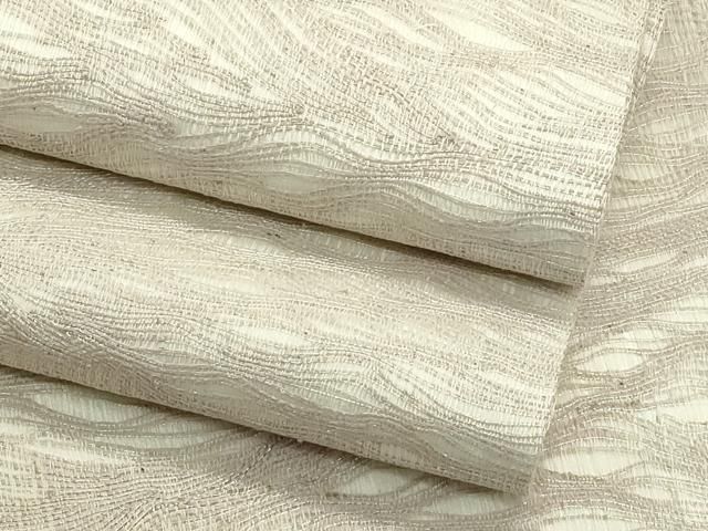 平和屋着物＊夏物　全通柄　九寸名古屋帯　櫛織　銀糸　正絹　逸品　CABI5266rv