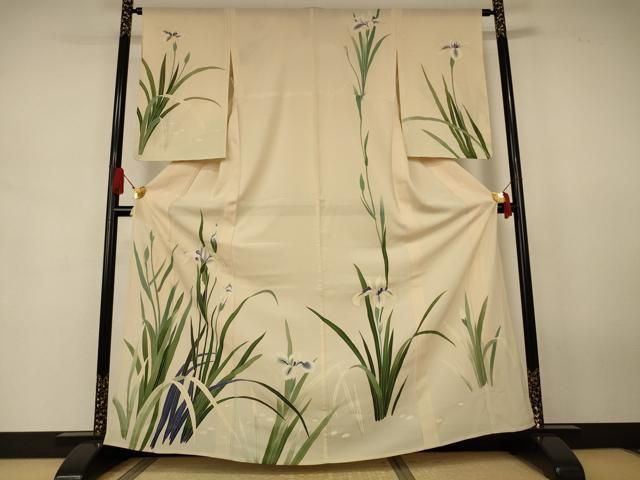 平和屋着物＊夏物　訪問着　絽　草花文　銀彩　正絹　逸品　AABJ8079jd