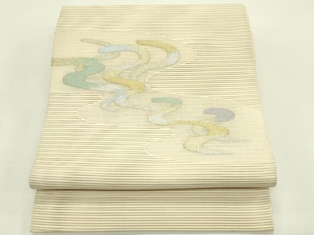 平和屋着物＊夏物　八寸名古屋帯　絽綴れ　流水文　金銀糸　正絹　逸品　CABI5273rv