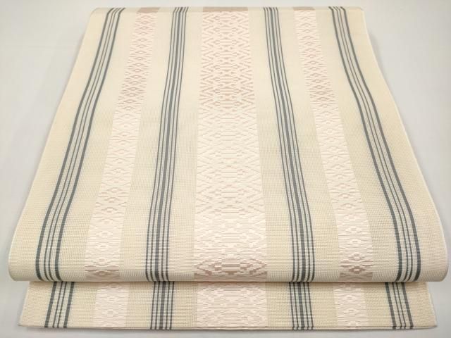 平和屋着物＊夏物　本場筑前博多織　八寸名古屋帯　紗献上　正絹　逸品　CABH6372tx