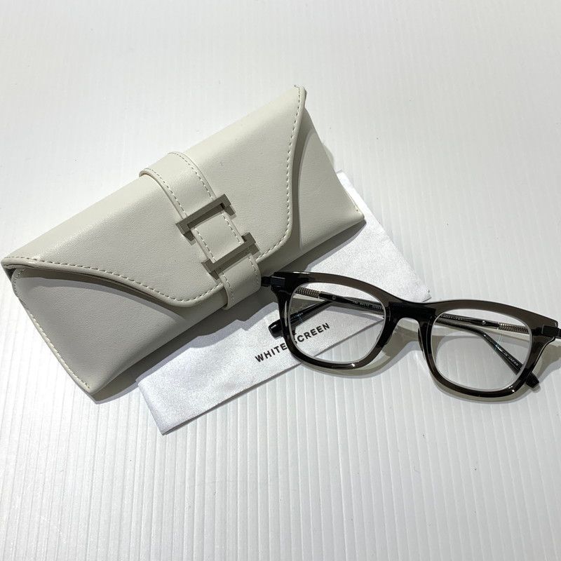 【中古品】 THE WHITE SCREEN ホワイトスクリーン ACETATE TITANIUM アセテート チタニウム アイウェア 眼鏡 サングラス ※度入り 【203-260613-ko-08-tei】
