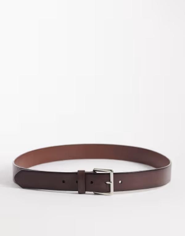 マンゴ レディース アクセサリー ベルト レザー Mango 100 leather belt BROWN ブラウン