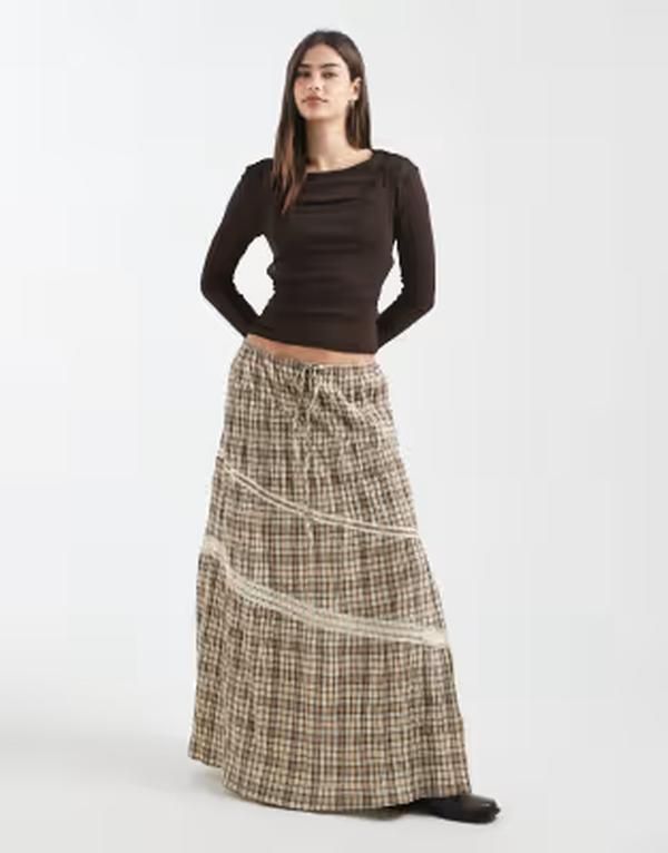 デイジーストリート レディース ボトムスカート ティアード アシンメトリー Daisy Street mid rise asymmetric tiered skirt with side split