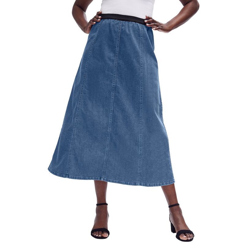 ジェシカロンドン レディース ボトムスカート プラスサイズ デニム Jessica London Womens Plusize Stretch Denim Jegging Skirt Medium S