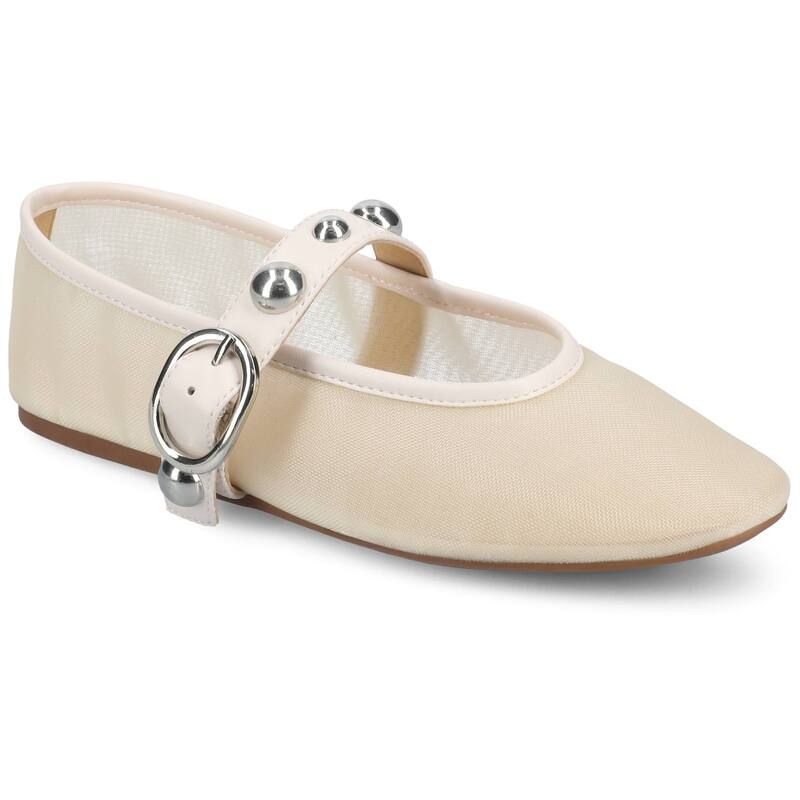 ジャーニー レディース シューズ サンダル Journee Naveah Womenstudded Pointed Toe Casual Ballet Flats Bone Mesh 16,265円