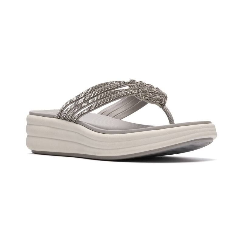 クラークス レディース シューズ サンダル Clarks Cloudsteppers Drift Gem Womens Cushioned Sandals Champagne Textile シャンパ