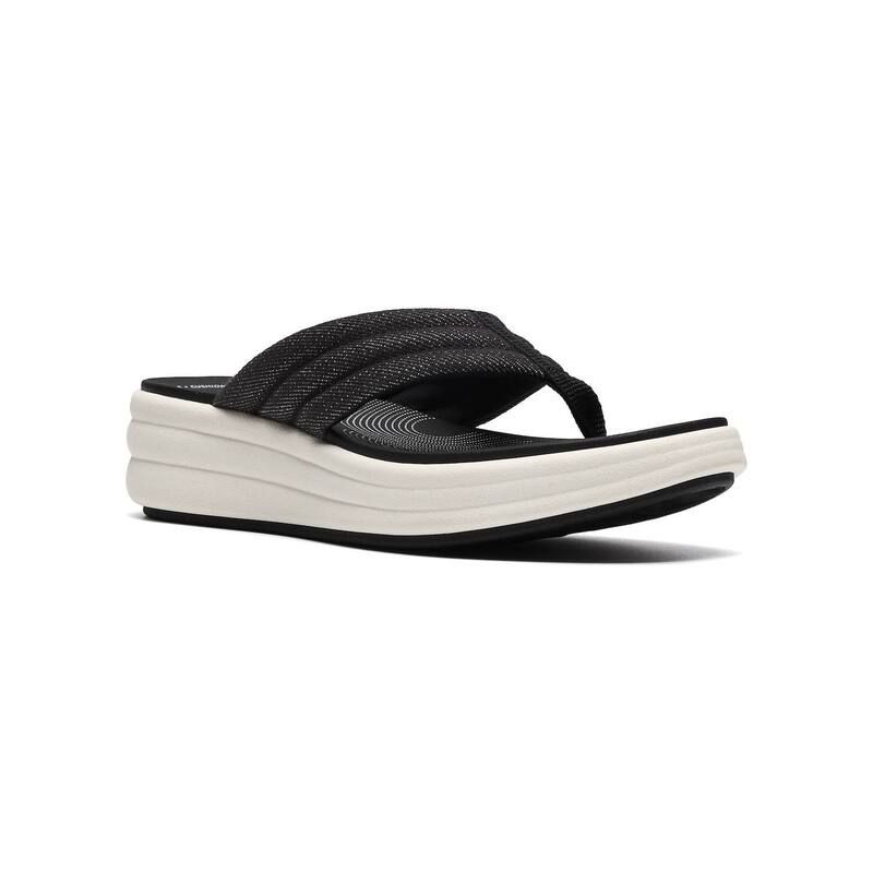 クラークス レディース シューズ サンダル Clarks Cloudsteppers Drift Carmen Womens Cushioned Sandals Black Textile ブラック
