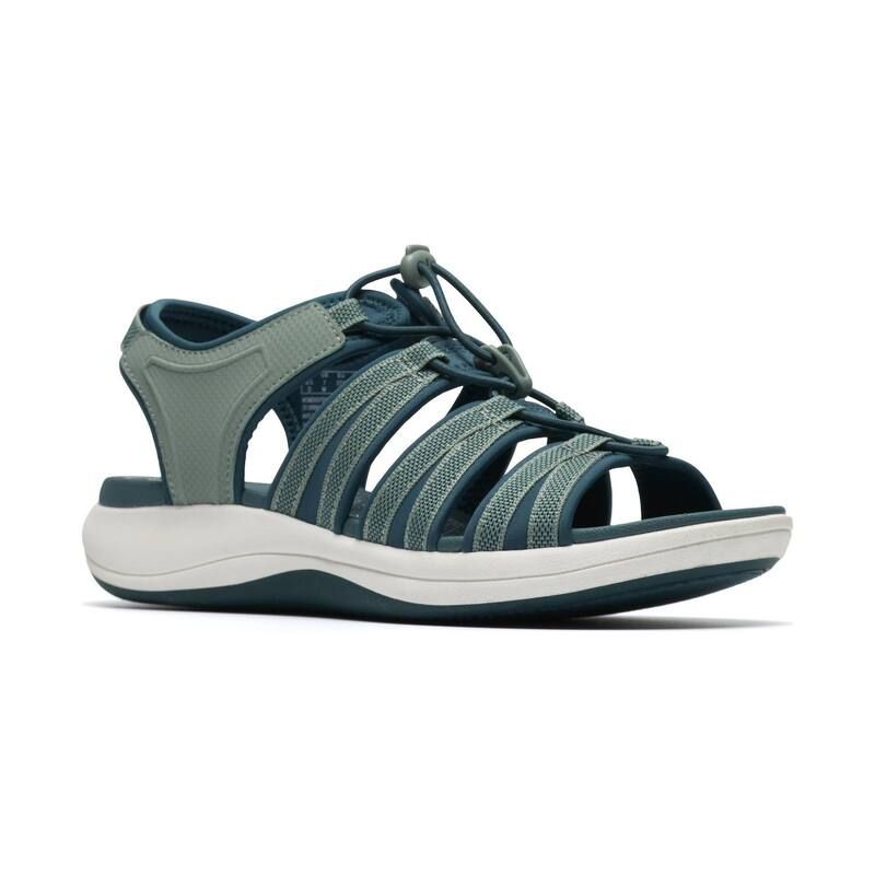 クラークス レディース シューズ サンダル Clarks Cloudsteppers Mira Mabel Womenstrappy Sport Sandals Teal Textile ティール