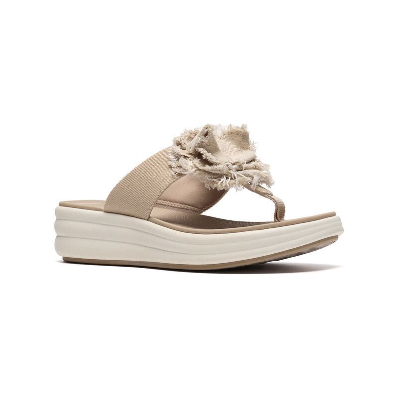 クラークス レディース シューズ サンダル Clarks Cloudsteppers Drift Rose Womens Cushioned Sandalsand Textile サンド